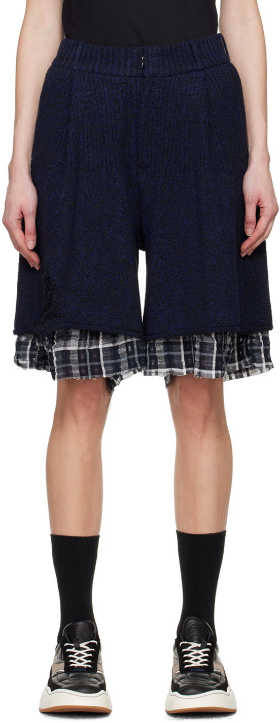 Шорти ADER ERROR Layered Knit Shorts темно-синій | BN01SSBT0401BK, 0