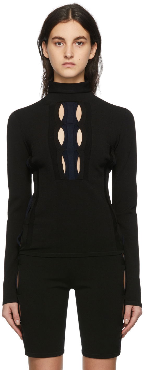 Cветр Dion Lee Double Hosiery Turtleneck Top темно-синій | C7035R22