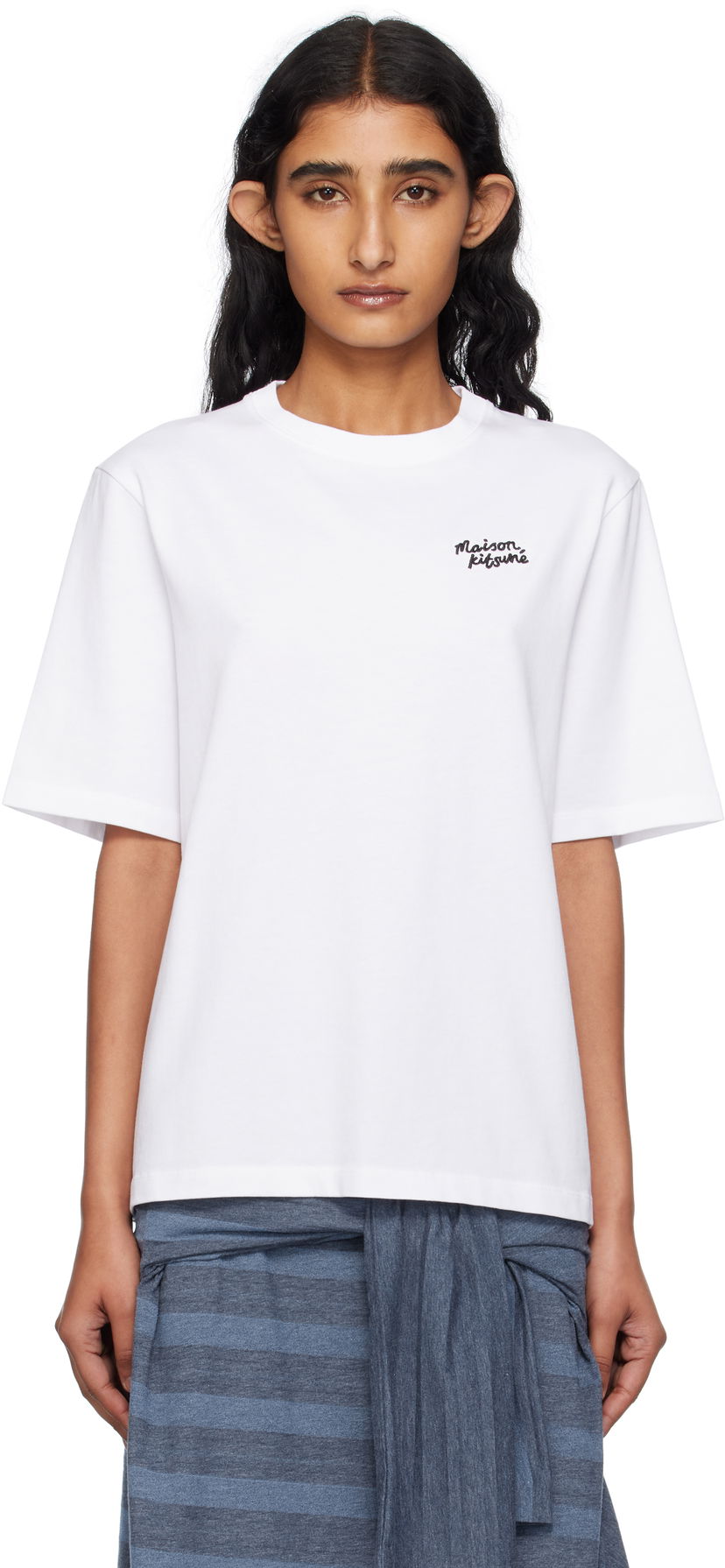 Футболка MAISON KITSUNÉ Maison Kitsuné Handwriting Comfort T-Shirt білий | PW00114KJ0119