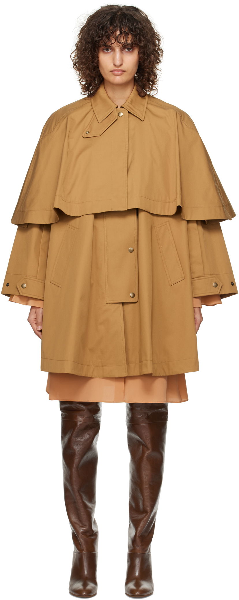 Куртка CHLOÉ Capelet Jacket бежевий | CH24WMA11118