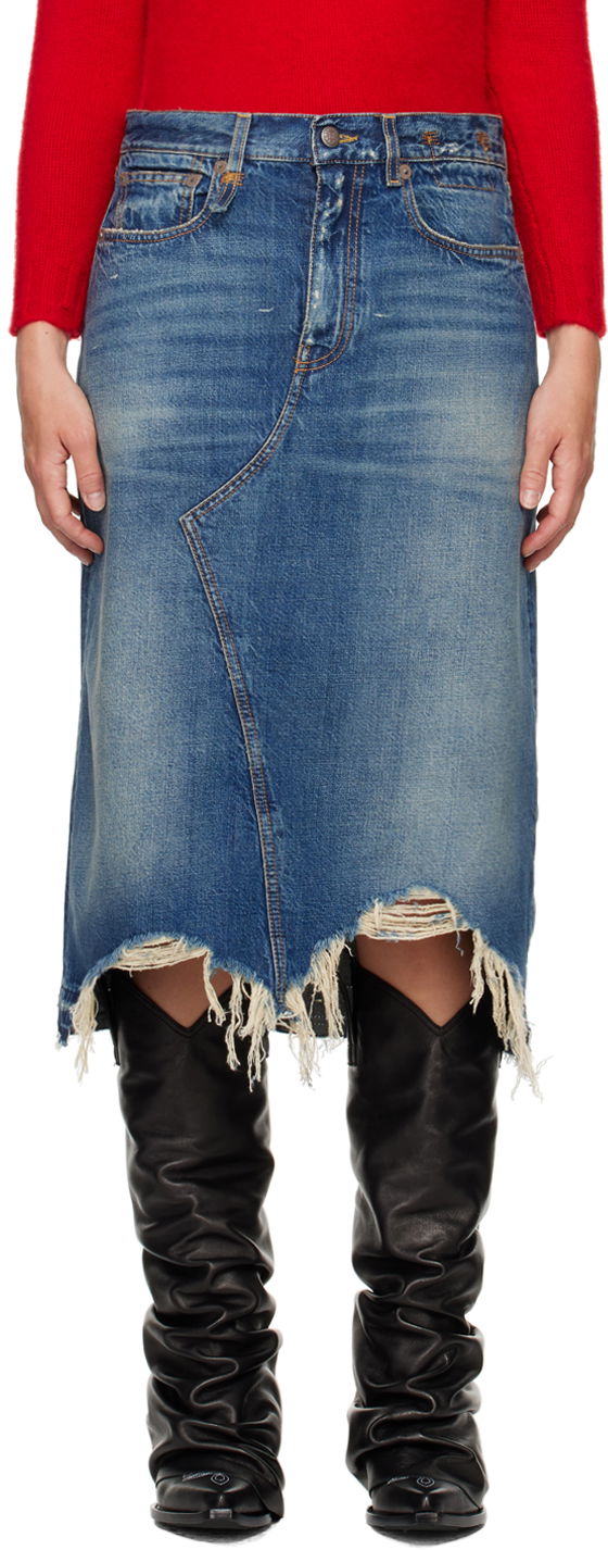 Спідниця R13 R13 Jesse Denim Midi Skirt Синій | R13WD100-D216B