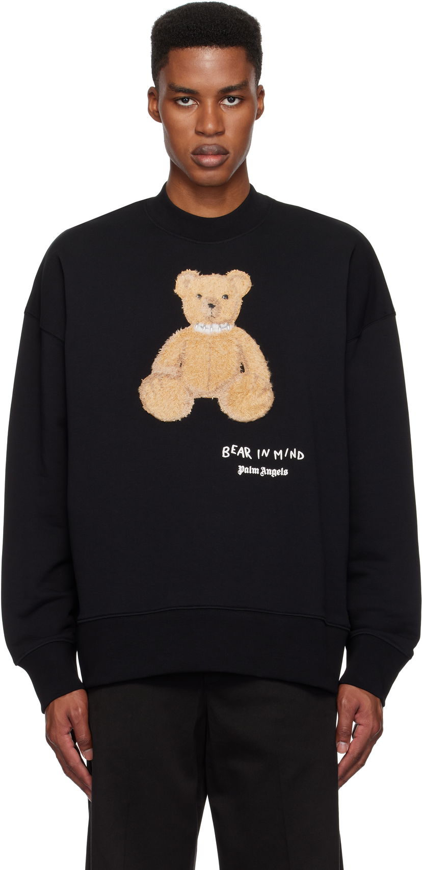 Світшоти Palm Angels Sweatshirt Bear In Mind чорний | PMBA026F24FLE0111060