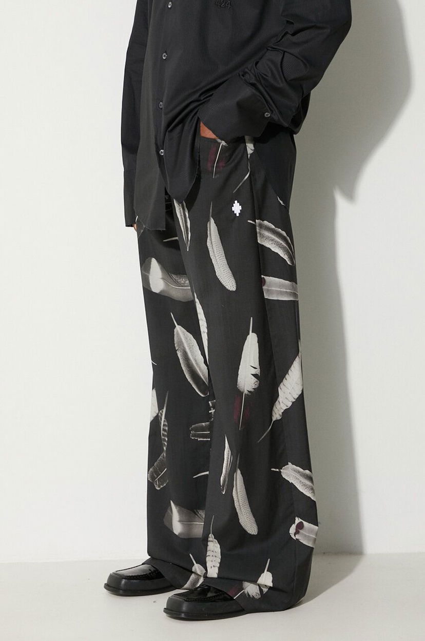 Штани Marcelo Burlon Feathers Trousers чорний | CMCA187F23FAB0031001