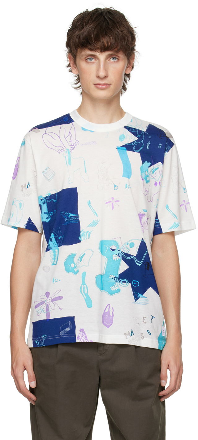 Футболка Paul Smith PS Paul Smith Mag Obsessions Graphic T-Shirt білий | M2R-220X-L21855
