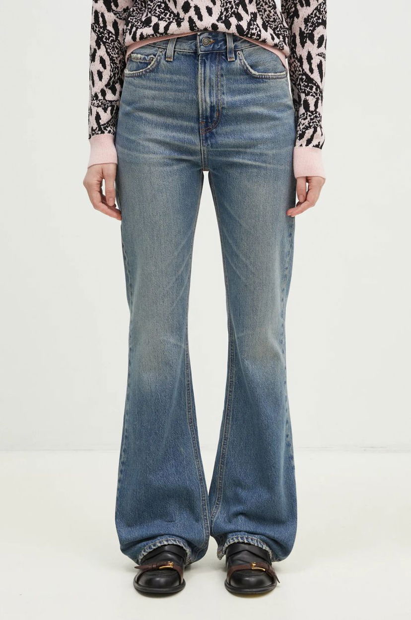 Джинси Fiorucci Fiorucci Flared Medium Waist Jeans Синій | U01FPDJE083DN01DN02