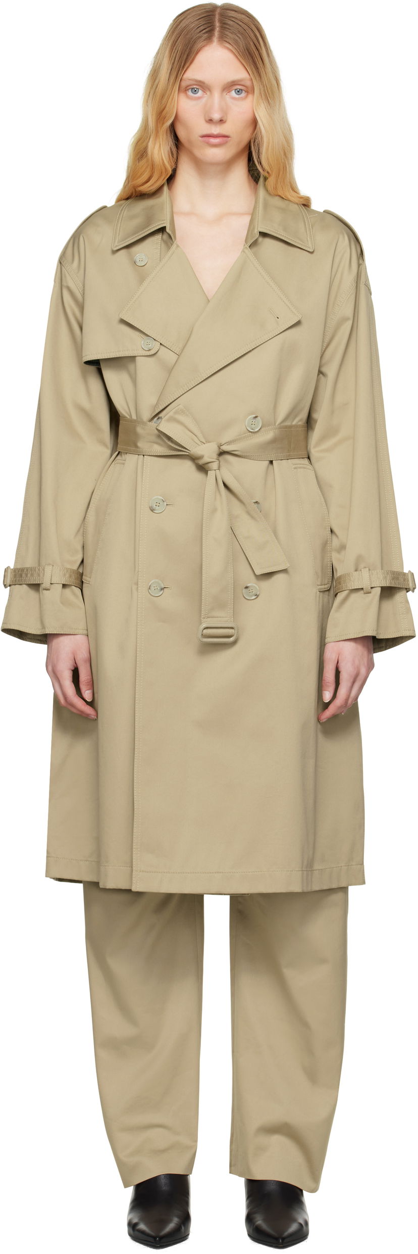 Тренчкот Maison Margiela MM6 Maison Margiela Dual Wear Cotton Twill Trench Coat бежевий | S52AH0080 M35368