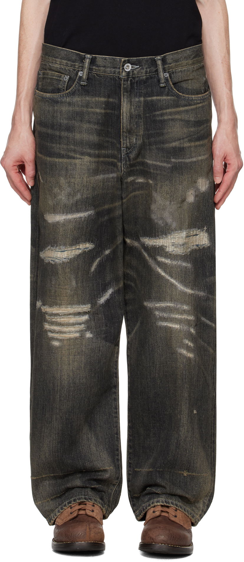 Джинси Neighborhood Wide Jeans чорний | 242XBNH-PTM07
