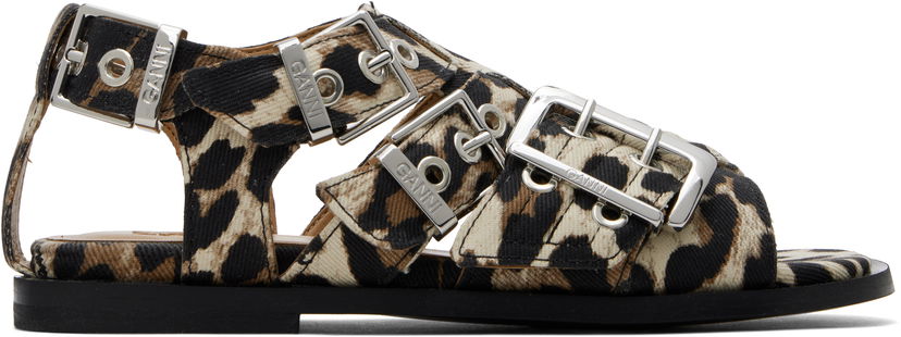 плаття GANNI GANNI Buckle Strap Denim Sandals бежевий | S2936