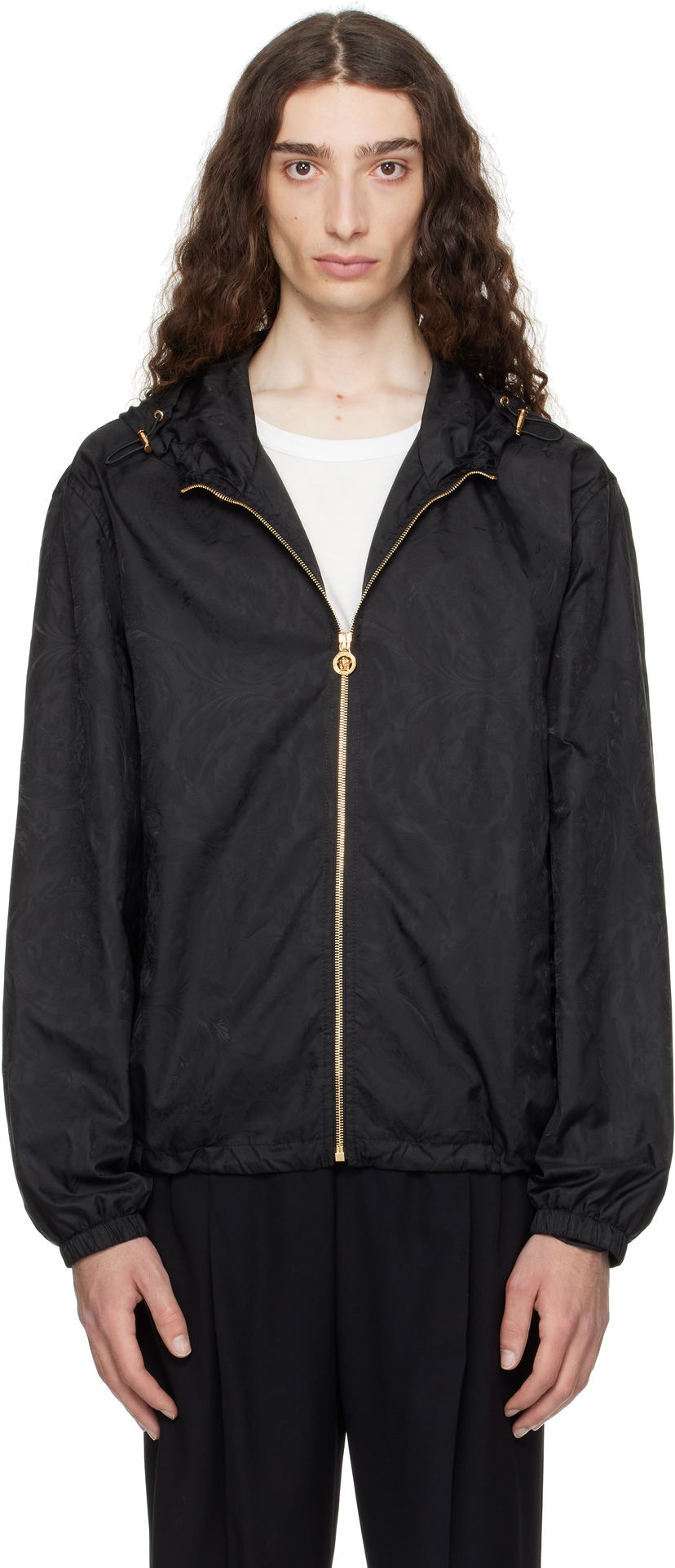 Вітровка Versace Versace Barocco Jacquard Windbreaker Jacket чорний | 1019895_1A15005