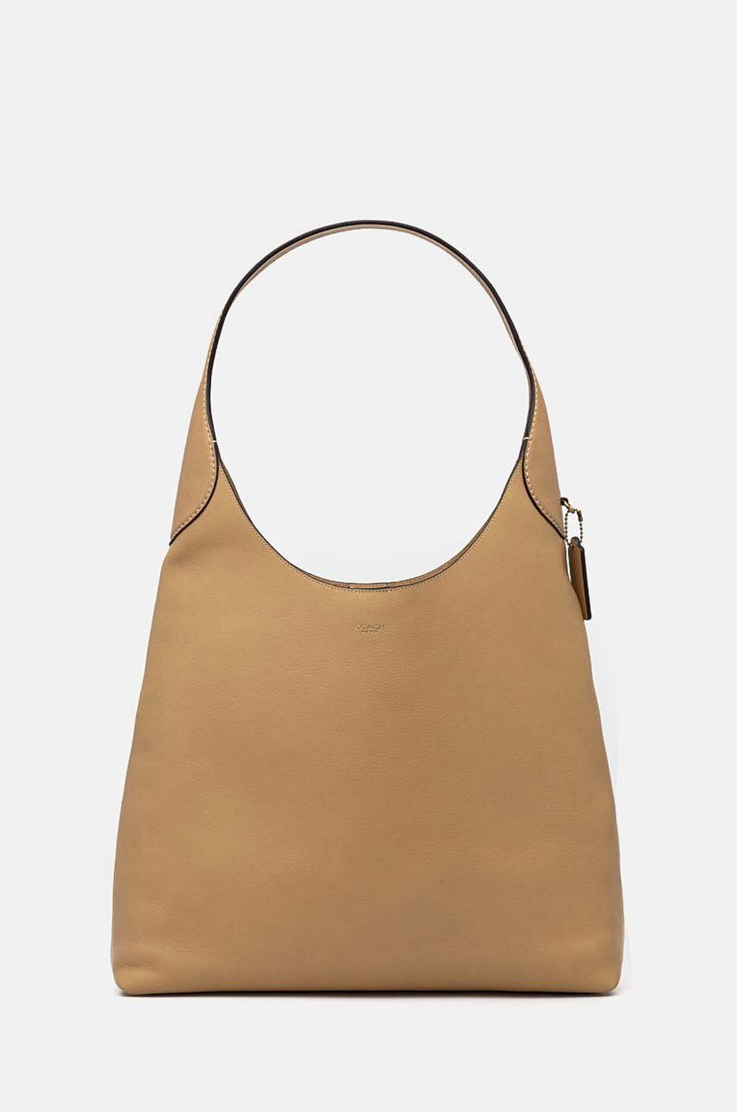 Сумочка Coach Leather Handbag бежевий | CU044