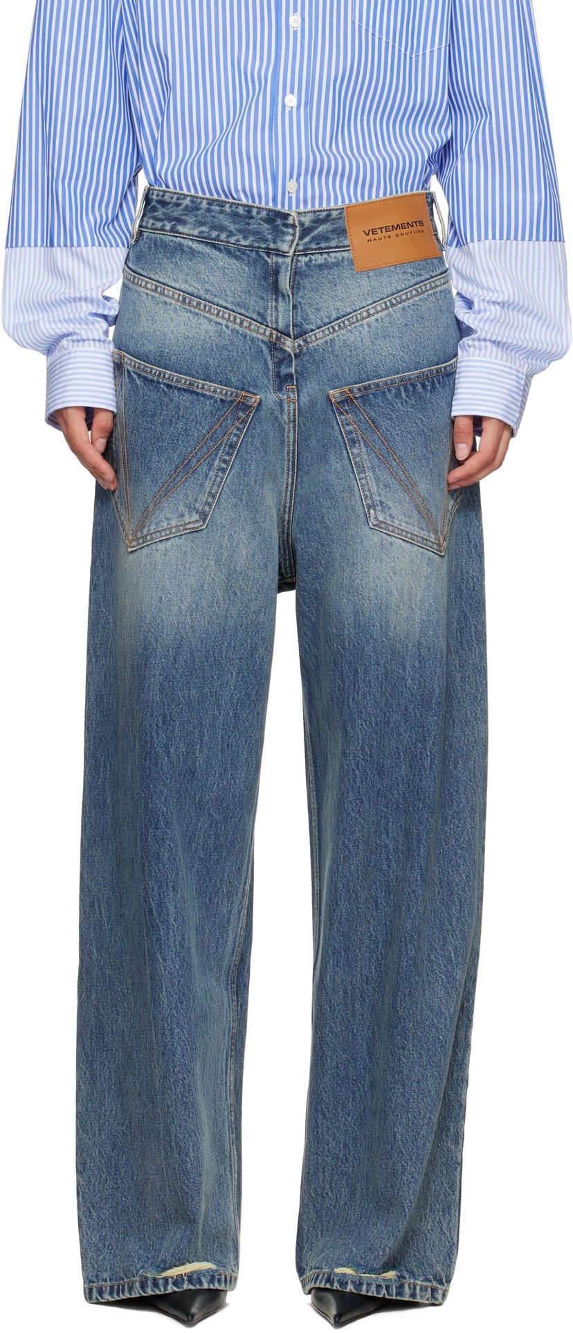 Джинси VETEMENTS Vetements Back To Front Jeans Синій | MH76DP021YB