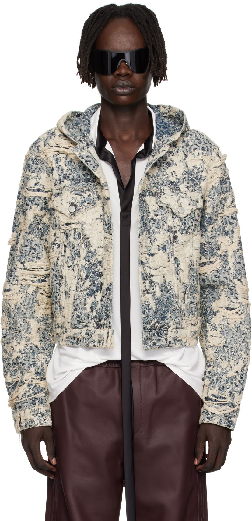 Куртка Acne Studios Acne Studios Hooded Distressed Denim Jacket Синій | C90202-