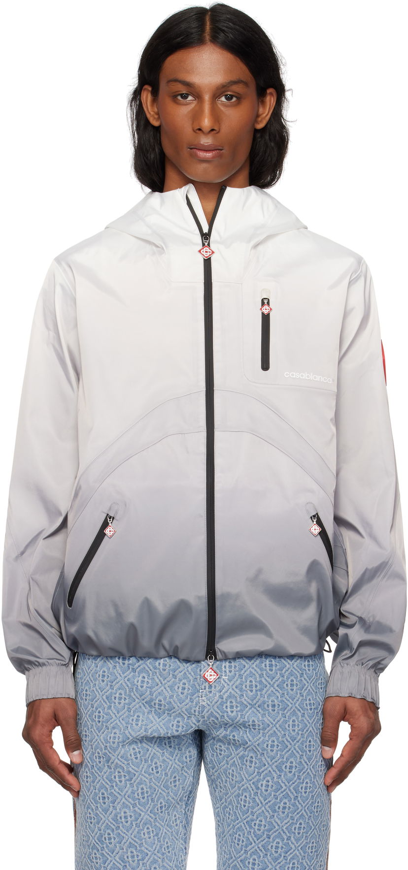 Вітровка Casablanca Casablanca Gradient Rain Jacket Сірий | MPS25-OT-159-01