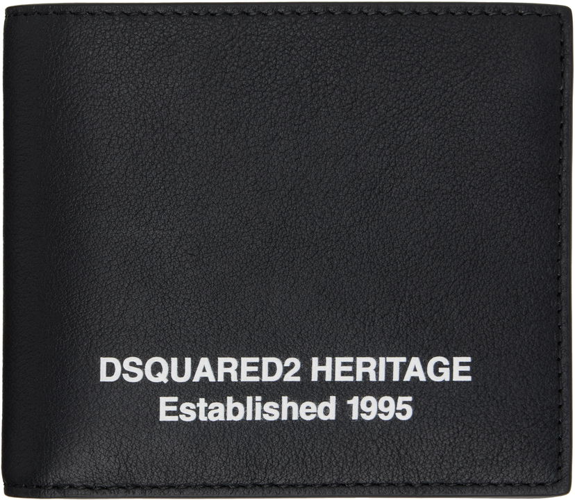 Гаманець DSQUARED2 Dsquared2 Heritage Leather Wallet чорний | WAM0075_12900001