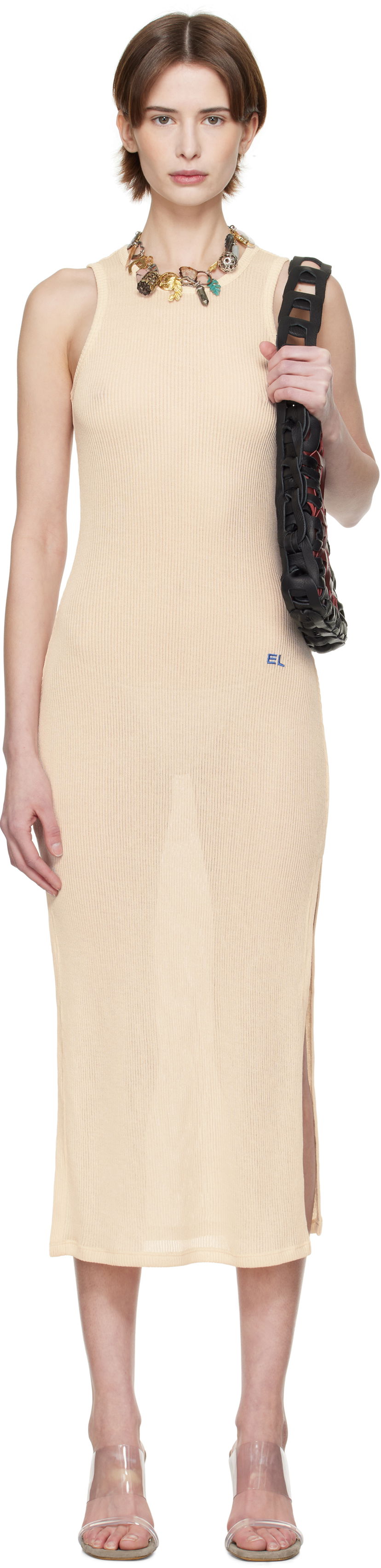 плаття Eckhaus Latta Eckhaus Latta Spiral Midi Dress бежевий | 1201-EL-PS25-O -