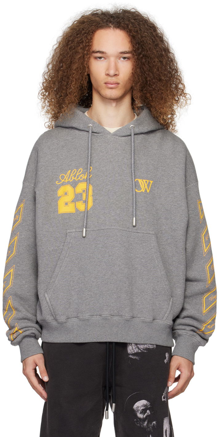 Світшоти Off-White Gray 'OW 23' Skate Hoodie Сірий | OMBB085S24FLE0120622