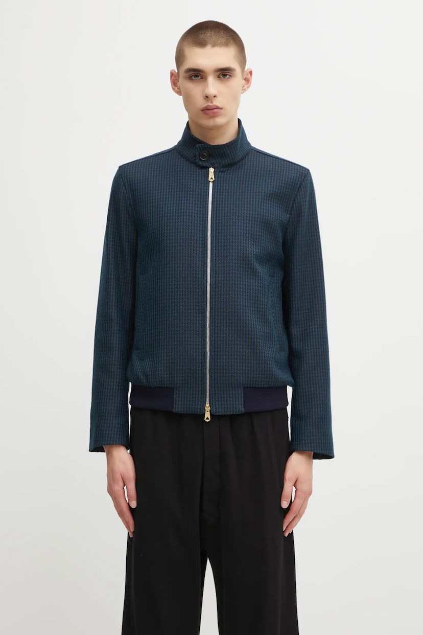Куртка бомбер Paul Smith Paul Smith Houndstooth Bomber Jacket Синій | M1R.603Z.T02808