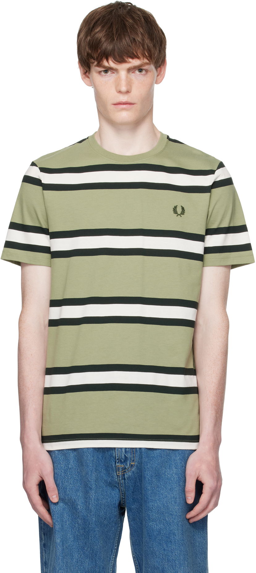 Футболка Fred Perry Fred Perry Bold Stripe T-Shirt Зелений | M9852