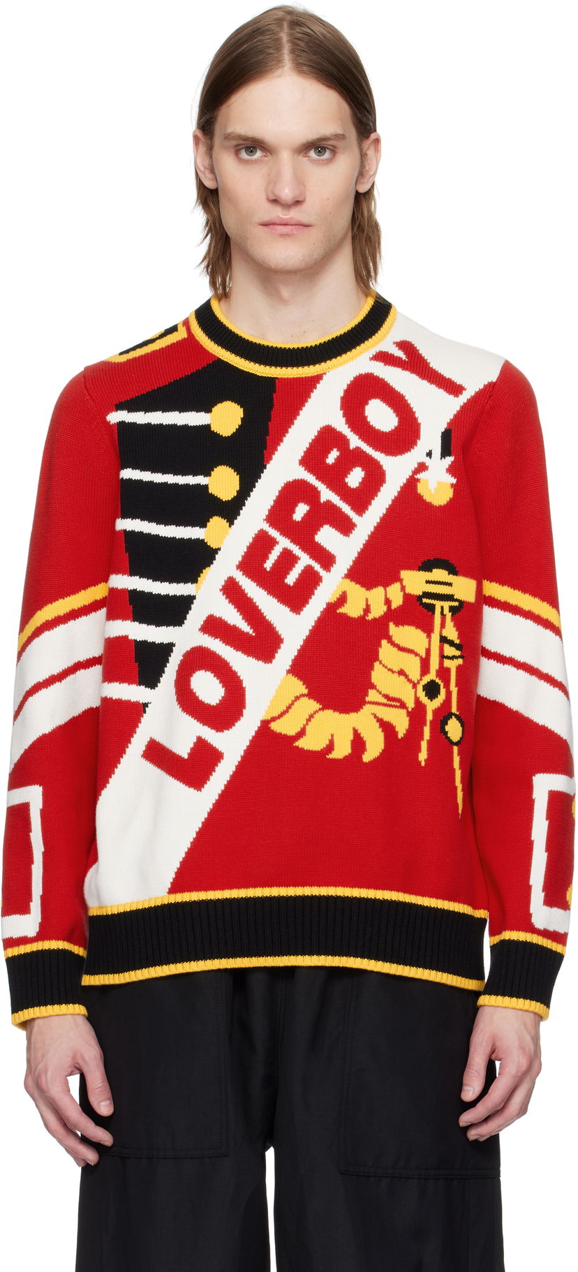 Cветр Charles Jeffrey Loverboy Charles Jeffrey LOVERBOY Logo Knit Sweater Червоний | 54090801