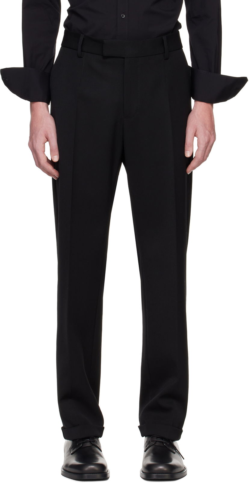 Штани Dolce & Gabbana Dolce&Gabbana Virgin Wool Dress Trousers чорний | GP0B8TFU208