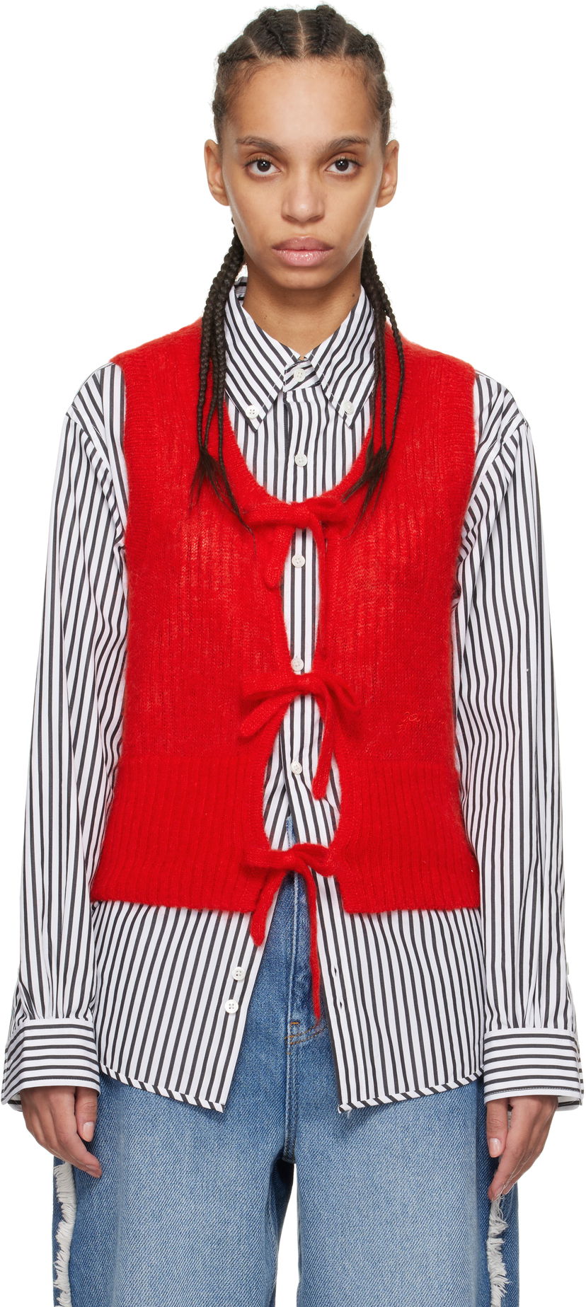 Cветр GANNI Ganni Tie String Vest Червоний | K2344