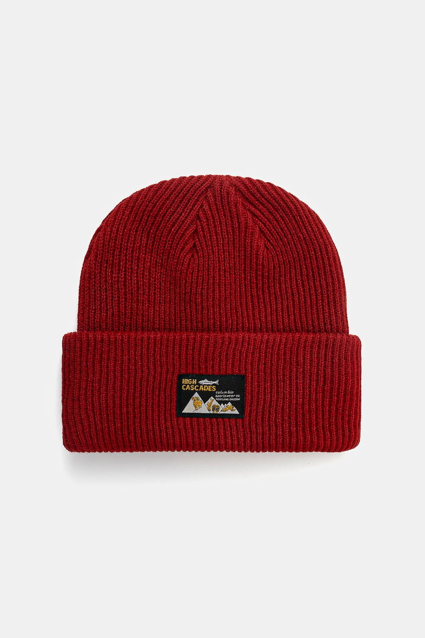 Шапка Columbia Ribbed Knit Beanie with High Cascades Patch Червоний | 2092601