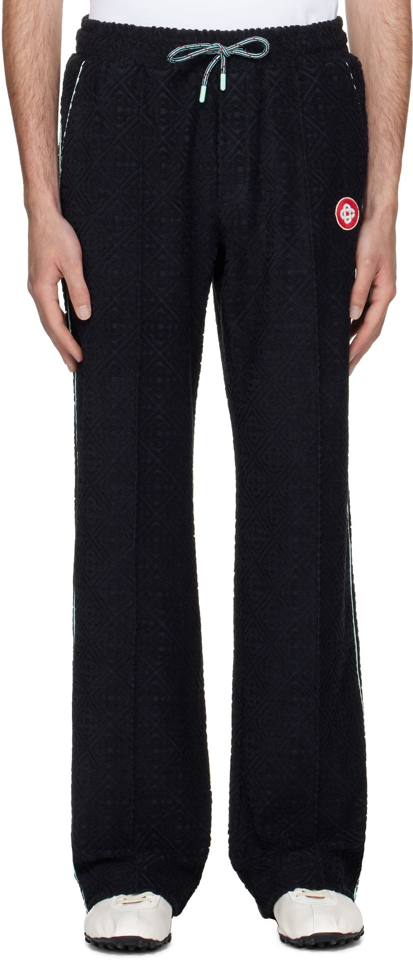 Спортивні штани Casablanca Casablanca Monogram Jacquard Towelling Sweatpants чорний | MPF25-JTR-270-01