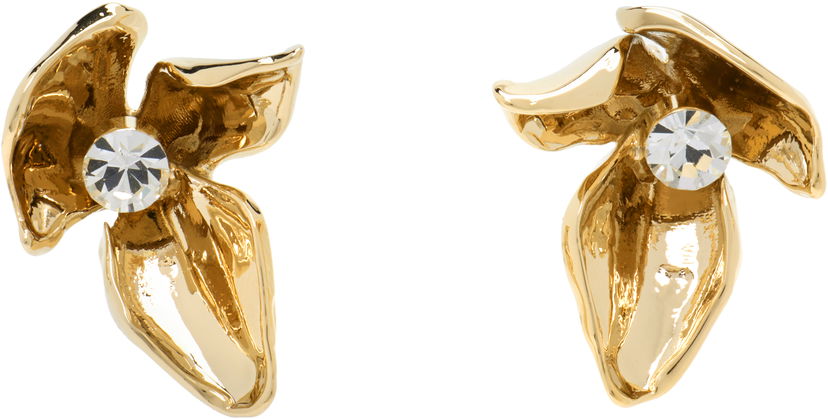 Сережки Erdem Erdem Gold-Tone Crystal Flower Earrings Жовтий | PF25_JE18_00038003