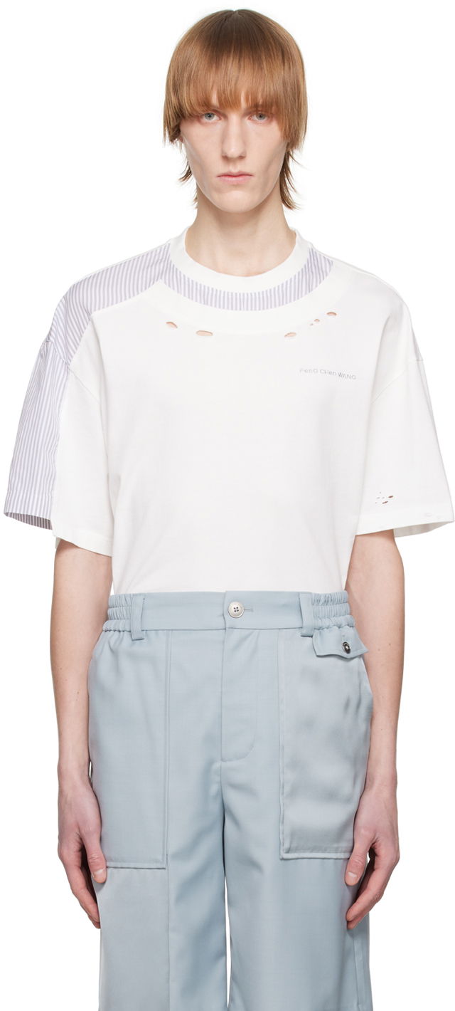 Футболка Feng Chen Wang Feng Chen Wang Distressed T-Shirt білий | FMS15TS03