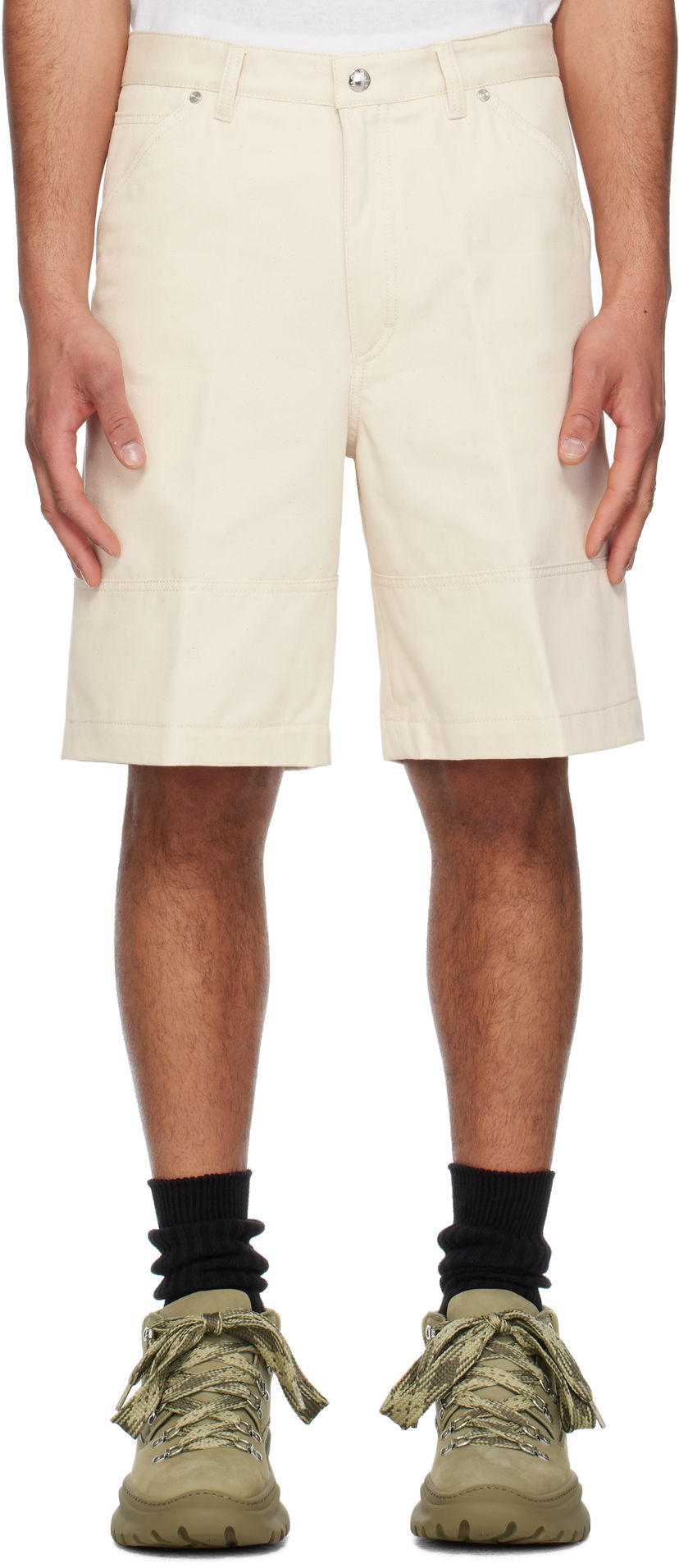 Шорти Moncler Moncler Cotton Bermuda Shorts бежевий | K10912B00008M6724