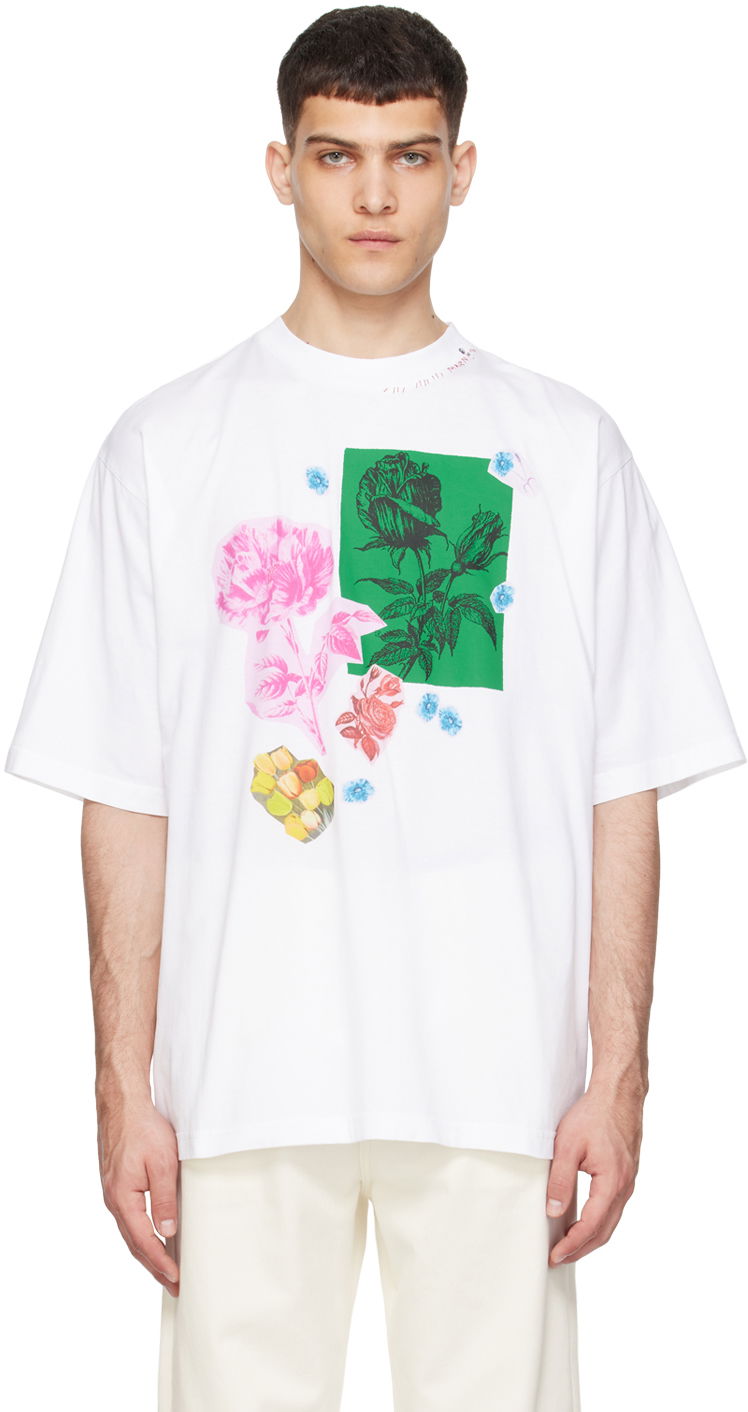 Футболка Marni Flower Prints T-Shirt білий | HUMU0223PT USCW75