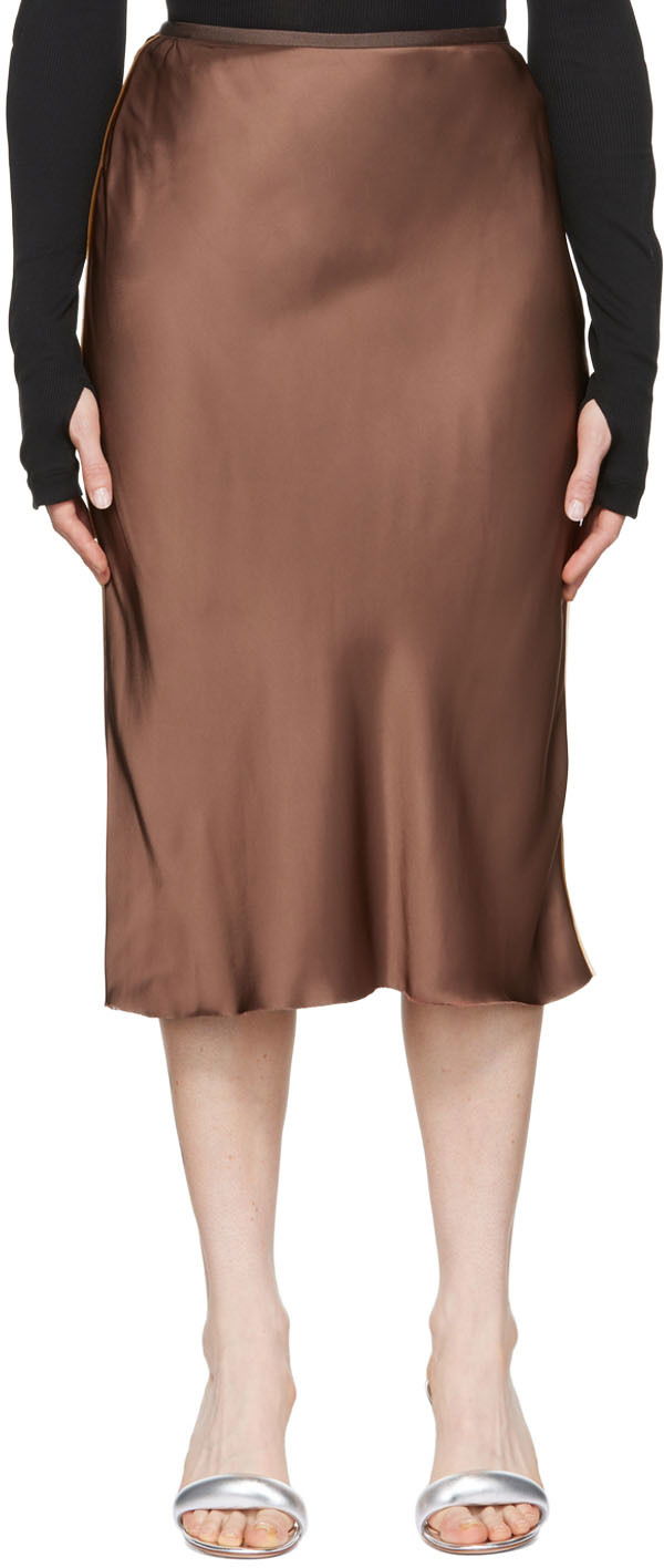 Спідниця Helmut Lang Helmut Lang Slip Midi Skirt Коричневий | M04HW304