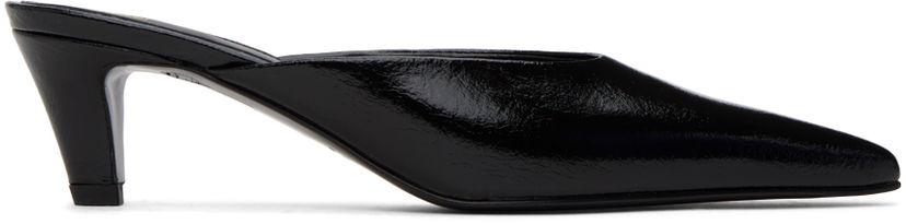 Кросівки та взуття TOTEME Patent Leather Mule Heels чорний | 241-WAS975-LE0046