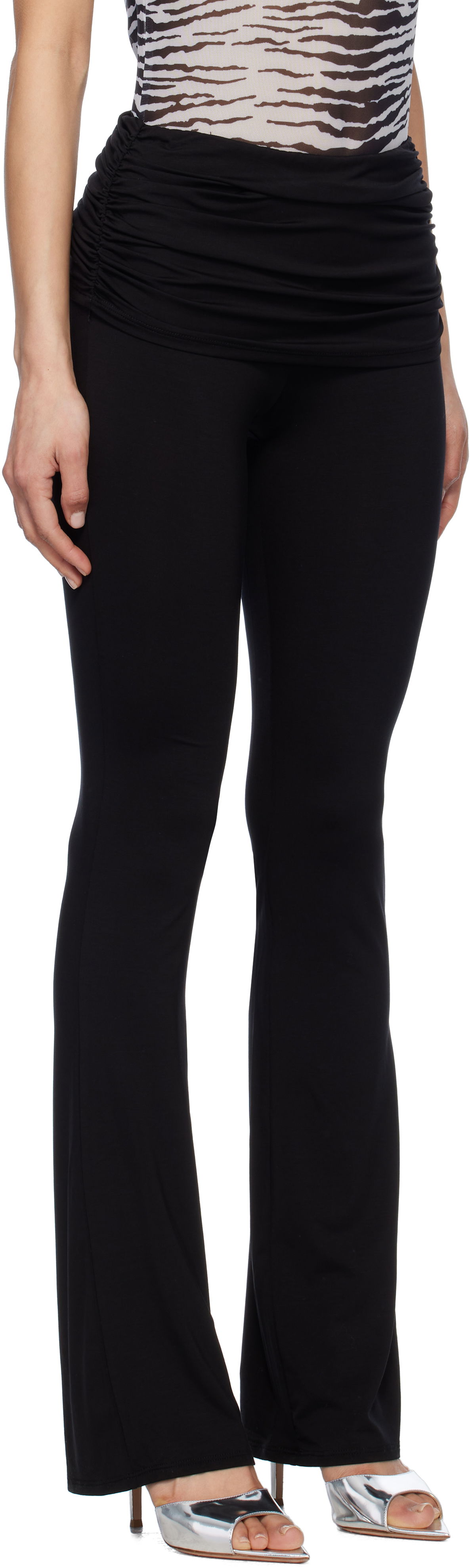 Легінси Miaou Miaou Alana Foldover Flare Trousers чорний | 1039TJBBLK, 1