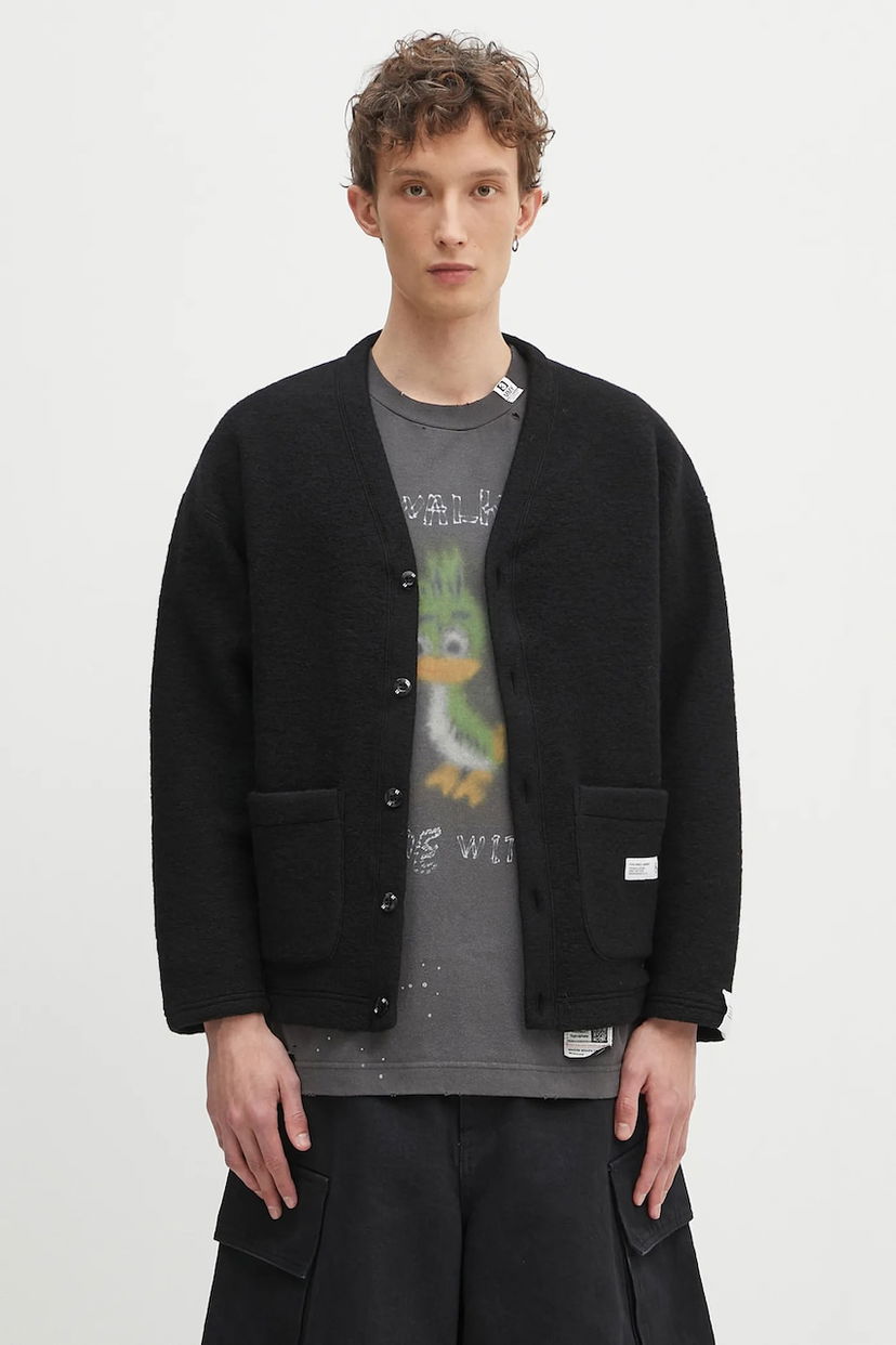 Cветр Neighborhood NEIGHBORHOOD Wool Jersey Cardigan чорний | 242FPNH.CSM14