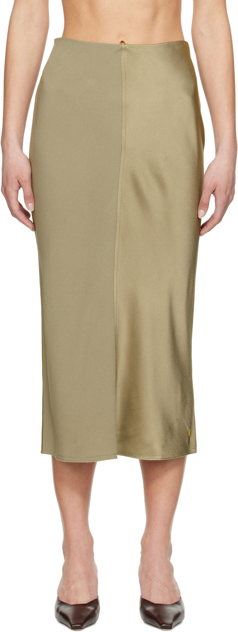 Спідниця AMI AMI Paris Straight Midi Skirt Зелений | FSK266.AC0014