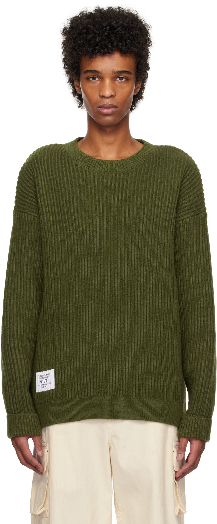 Cветр WTAPS WTAPS Deck Knit Sweater Зелений | 242MADT-KNM06