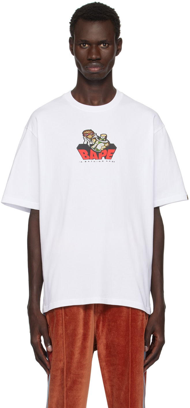 Футболка BAPE Bape Graffiti Logo T-Shirt білий | 001TEK301345M