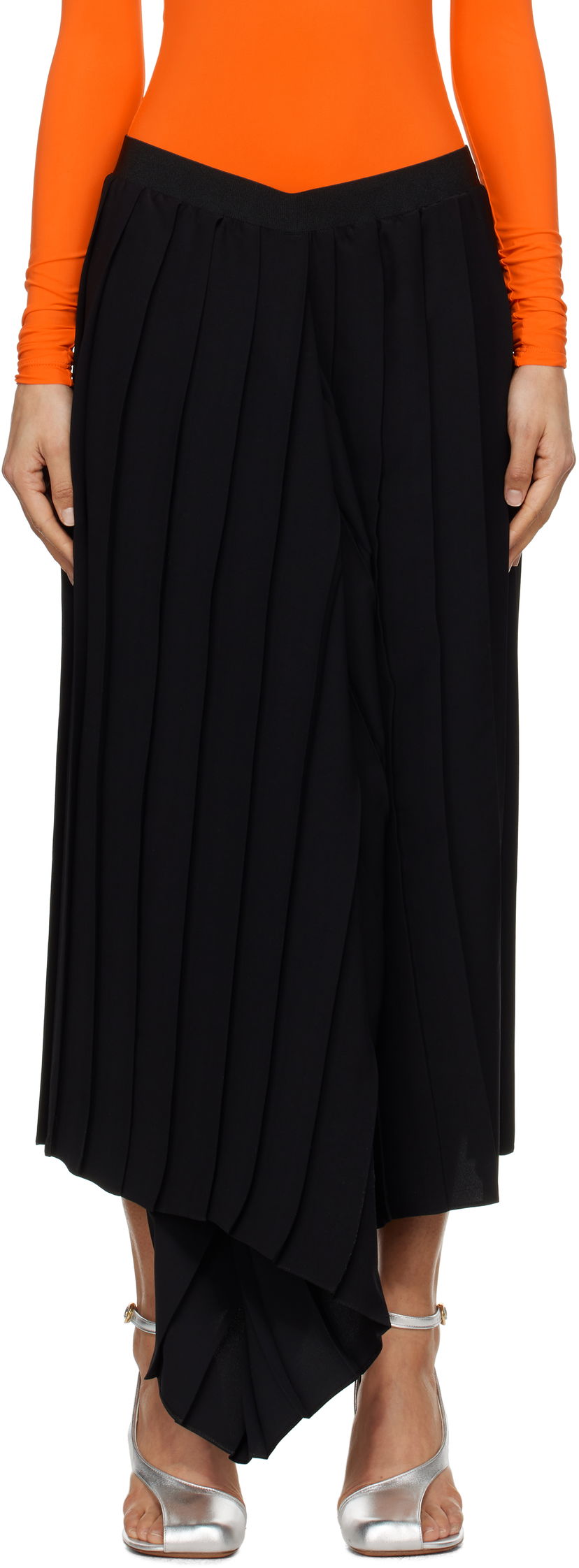 Спідниця Maison Margiela MM6 Maison Margiela Drape Pleated Midi Skirt чорний | S52ME0020 S43455