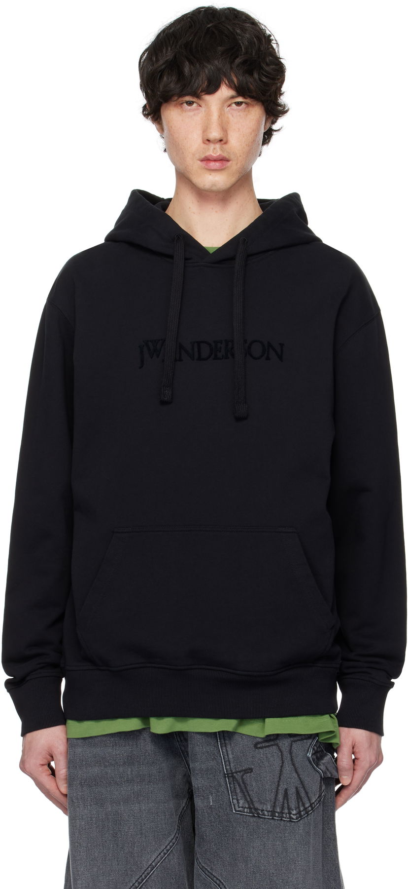 Світшоти JW Anderson JW Anderson Logo Embroidery Hoodie чорний | JW0214-PG1632