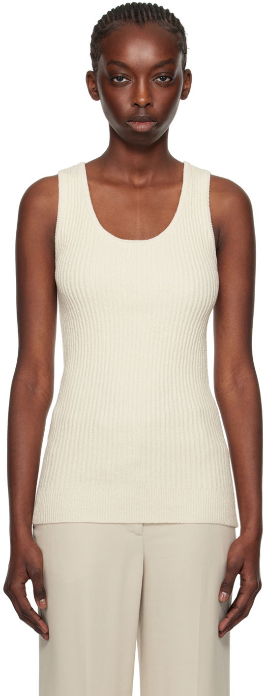Безрукавка TOTEME Textured Tank Top білий | 242-WRT1670-YA0042