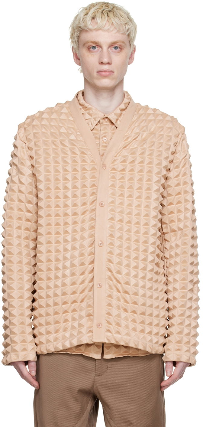Cветр Kanghyuk Textured Button-Up Cardigan бежевий | PS22SSJP03