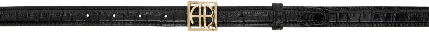 Ремені Anine Bing ANINE BING Monogram Embossed Croc Belt чорний | A-12-10461-BLK1, 0