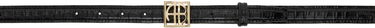 Ремені Anine Bing ANINE BING Monogram Embossed Croc Belt чорний | A-12-10461-BLK1, 0
