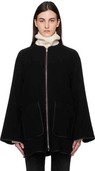 Пальто TOTEME TOTEME Felted Wool Zip-Up Jacket чорний | 251-WRO4262-FB0039, 0