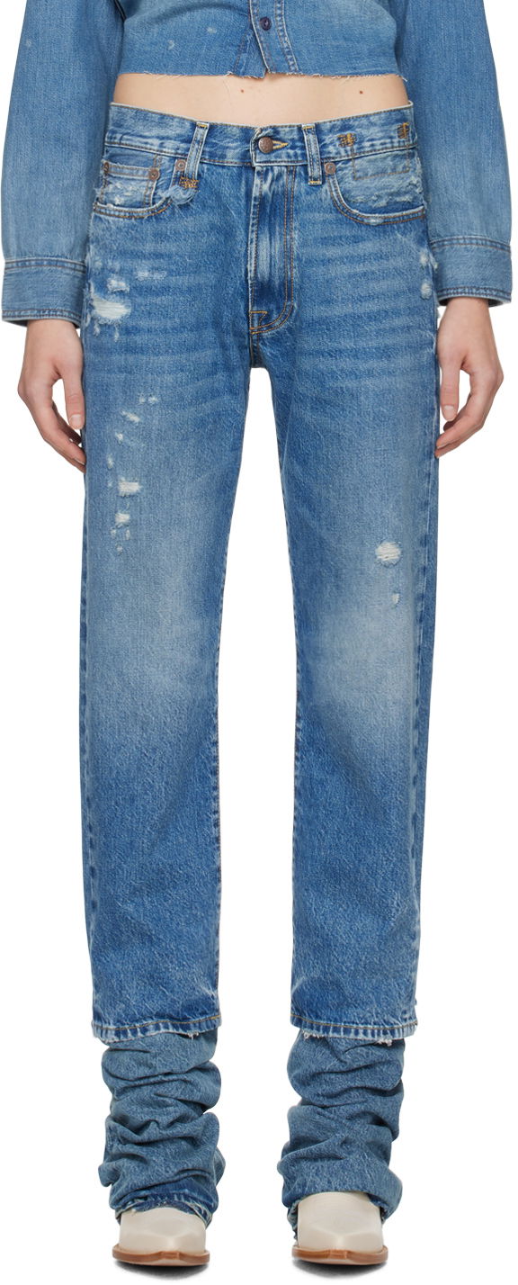Джинси R13 R13 Boyfriend Stacked Jeans Синій | R13W5083-969
