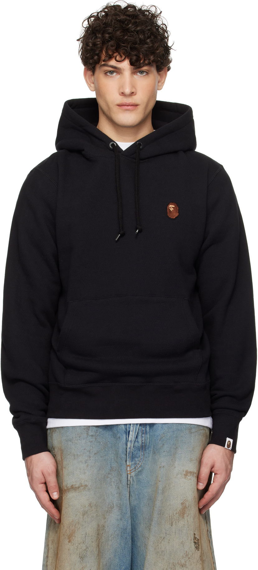 Світшоти BAPE One Point Pullover Hoodie чорний | 001PPK801007M