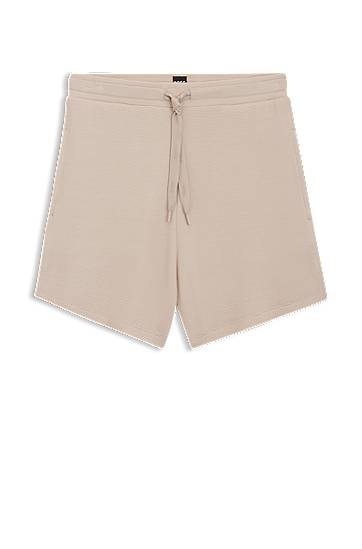 Шорти BOSS Ottoman-structured Stretch Modal Shorts with Branded Cord бежевий | 50545617, 0