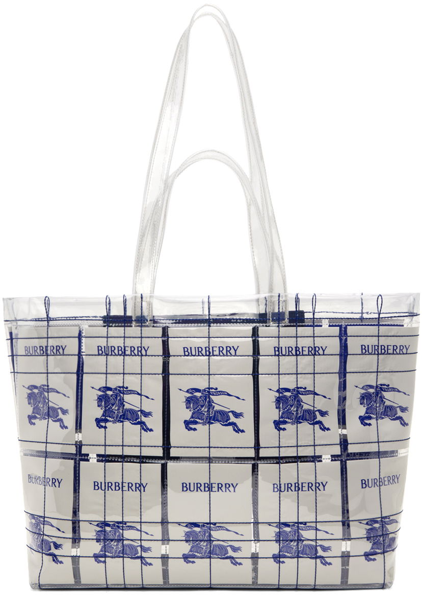 сумка-тоут Burberry EKD Label Tote Bag темно-синій | 8079639