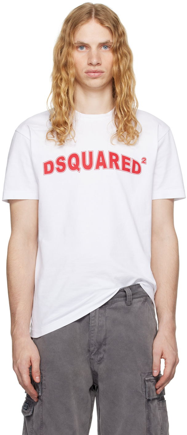 Футболка DSQUARED2 Cool Fit T-shirt With Print білий | S71GD1452_D20020